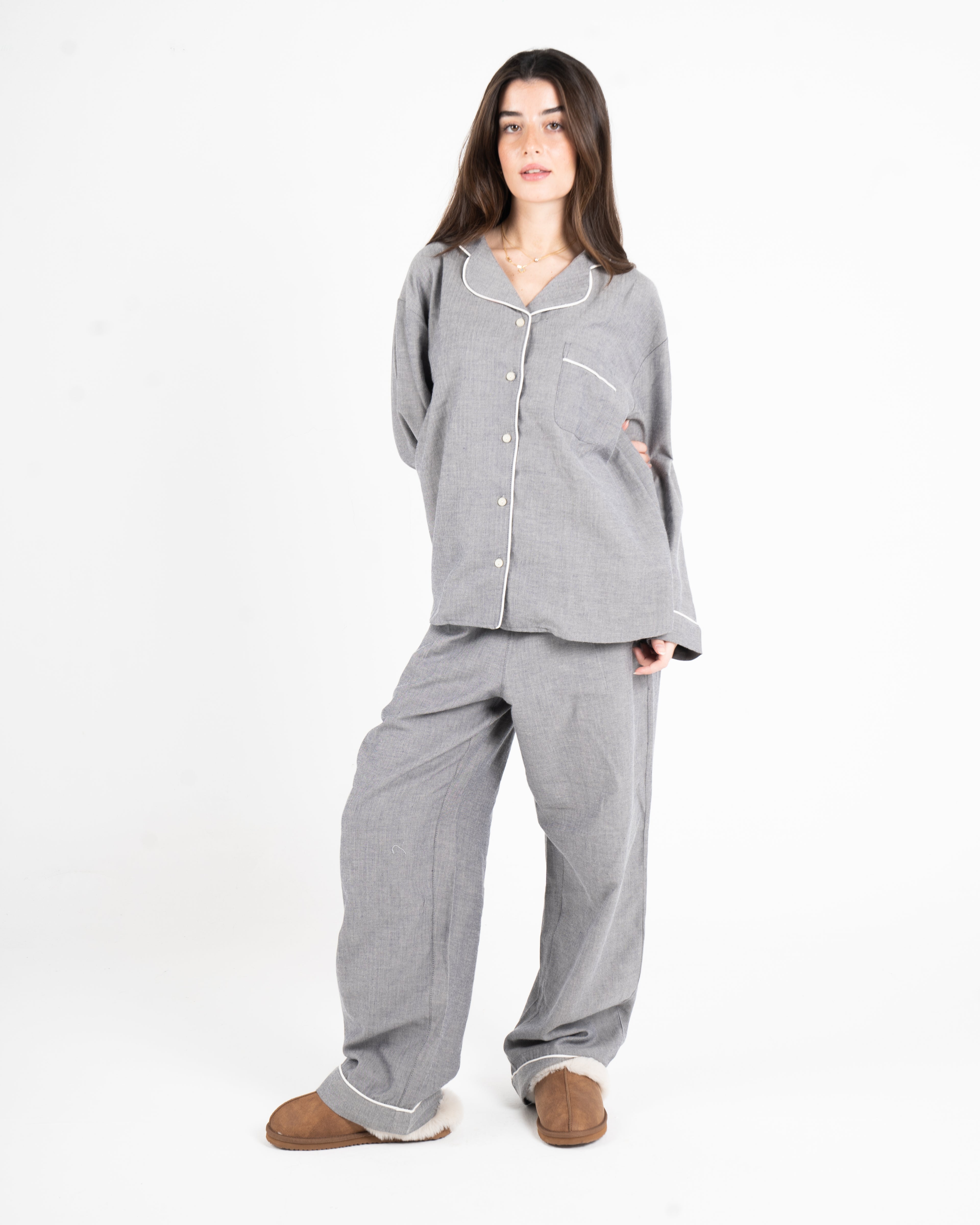 Grey Stripe Pyjama Set